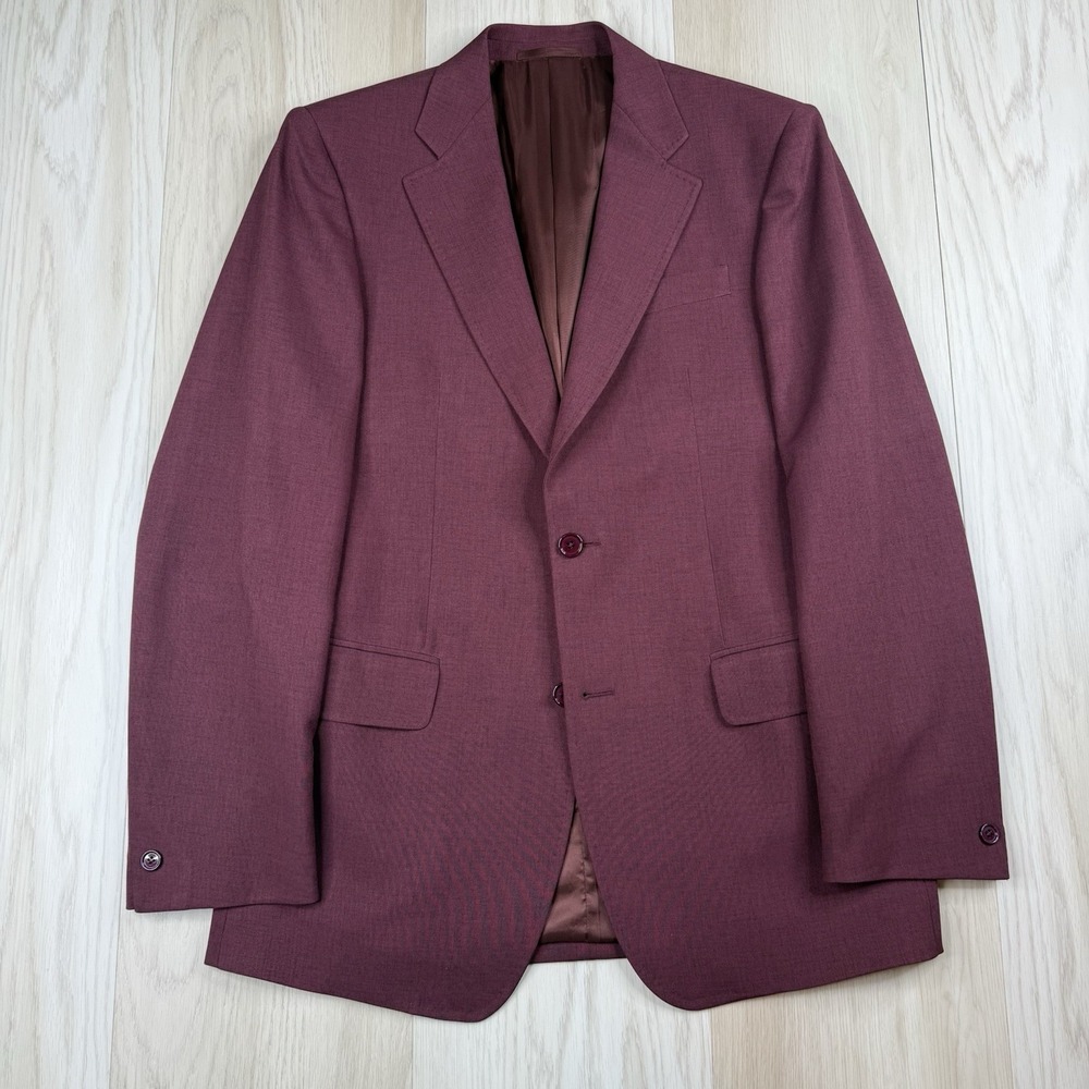 MIU MIU By Prada Sport Coat Blazer Jacket Wool Burgundy Mens Size US 38 EU 48